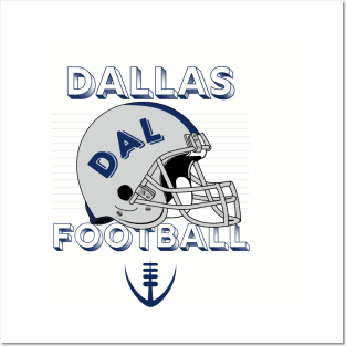 Dallas Football Vintage Style Posters and Art